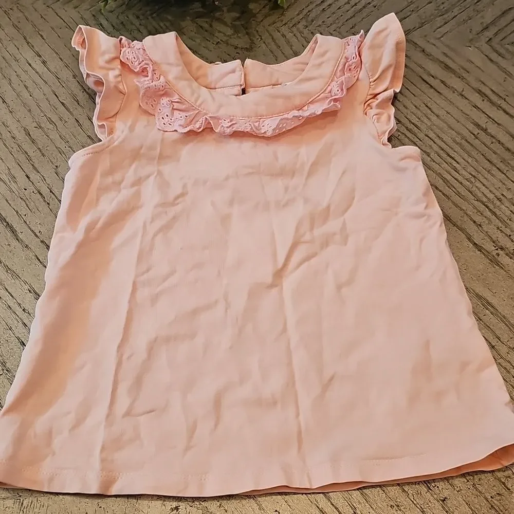 Pink Ruffled Kids Top Size 5T